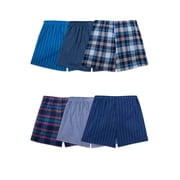 Fruit of the Loom Men's Boxers - Relaxed Fit, Soft Woven Cotton Blend, Moisture-Wicking, 6-Pack, S-3XL