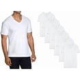 thumbnail image 1 of Fruit of the Loom Men's 8-Pack 100% Cotton White V-Neck T-Shirts, 1 of 2