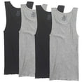 thumbnail image 1 of Fruit of the Loom Men's A-Shirt (Pack of 4), Black/Gray, Medium, 1 of 3