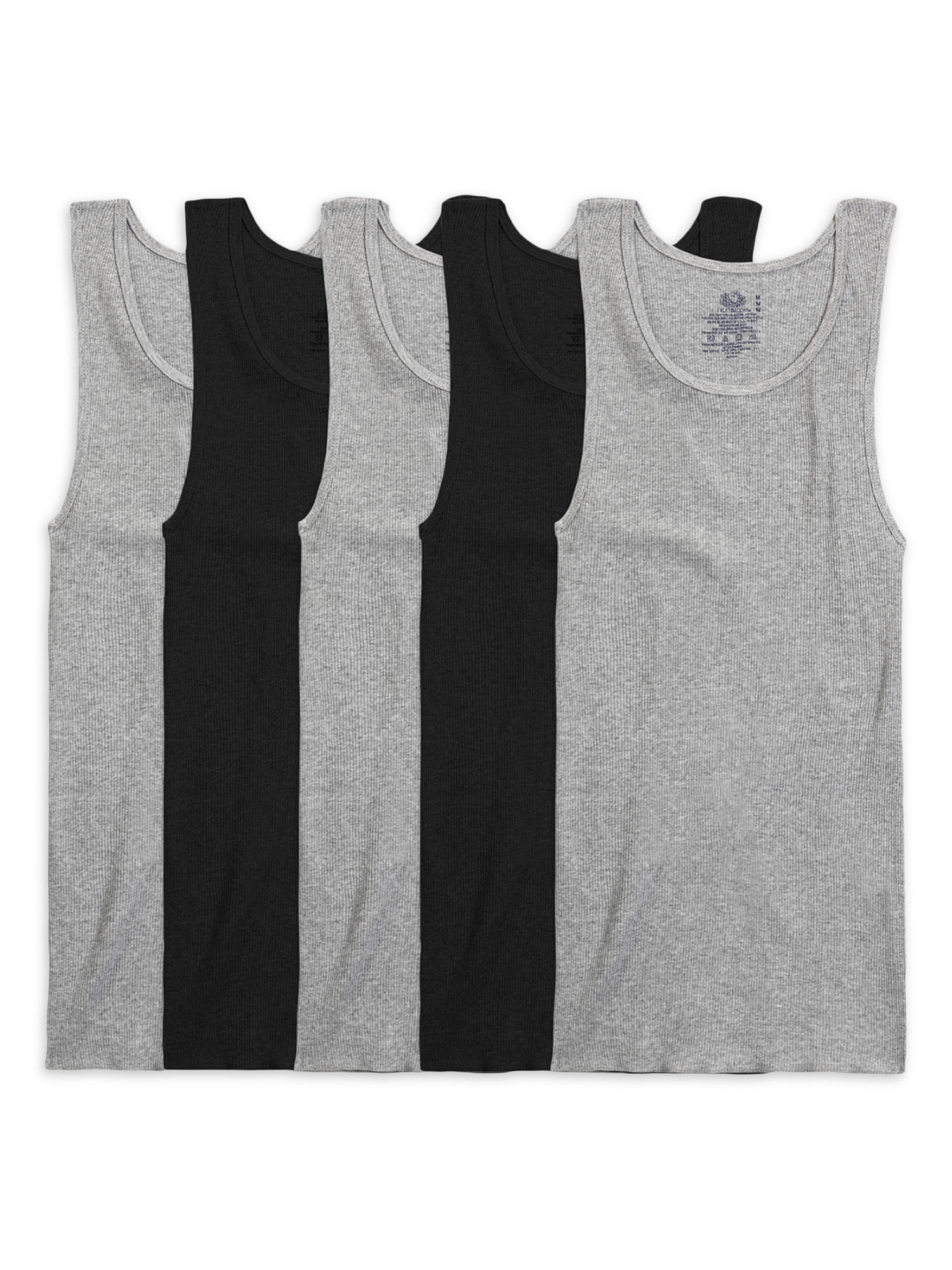 Fruit of the Loom Men's Tank A-Shirts, 5 Pack, Soft Cotton