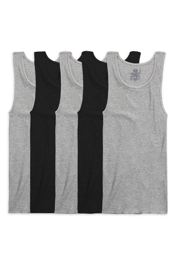 Men's A-Shirt Tank Undershirts, 5-Pack