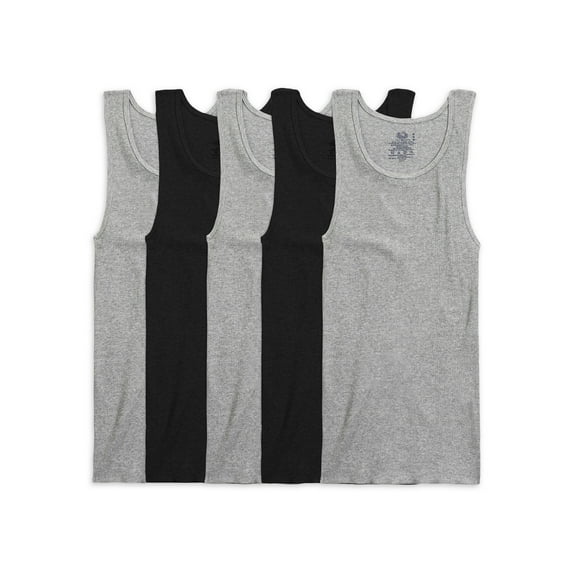 Fruit of the Loom Men's A-Shirt Tank Undershirts, 5-Pack