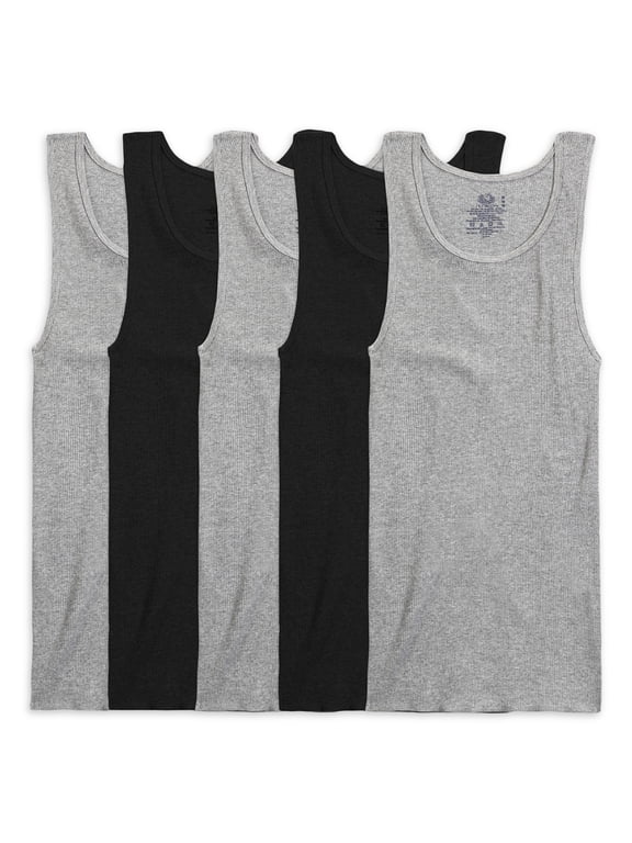 Men's A-Shirt Tank Undershirts, 5-Pack