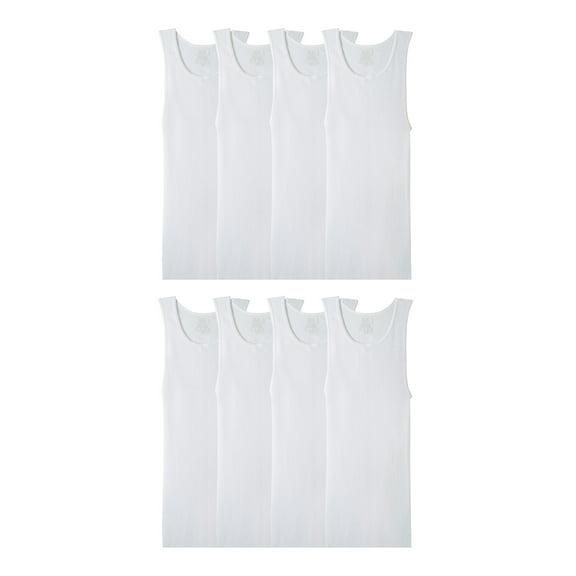 Fruit of the Loom Men's Tank Top Undershirts, Soft Ribbed A-Shirts, White Multipacks, Sizes S-5XB