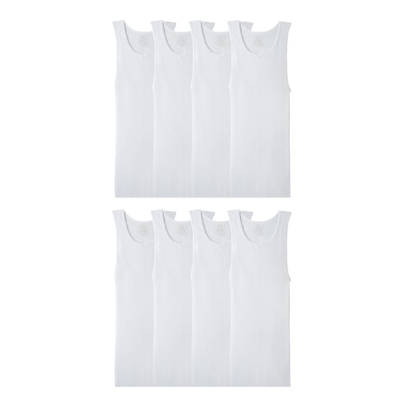 Fruit of the Loom Men's Cotton A‑Shirt Tank Top Undershirts, Moisture‑Wicking, Ribbed, Multipacks, Sizes S–5XB