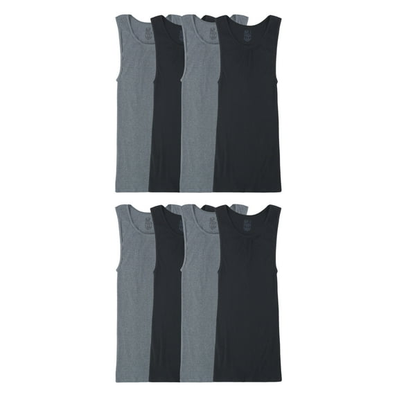Fruit of the Loom Men's Tank Top Undershirts, Soft Ribbed A-Shirts, Multipacks, Sizes S-3XL