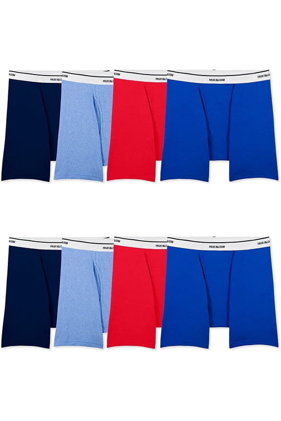 Men's Active Cotton Blend Boxer Briefs, 8-Pack, Sizes S-XL