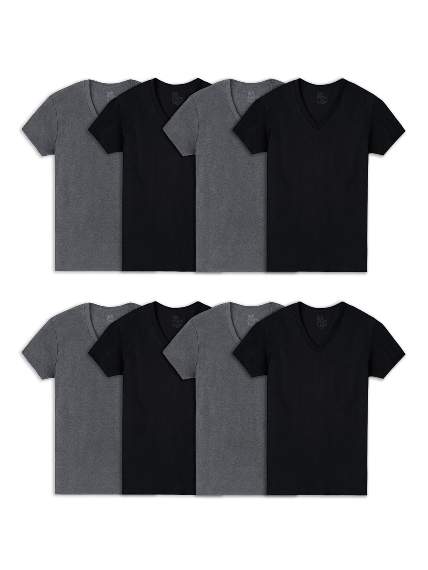 Fruit of the Loom Men's Active Cotton Blend VNeck Undershirts, 8Pack
