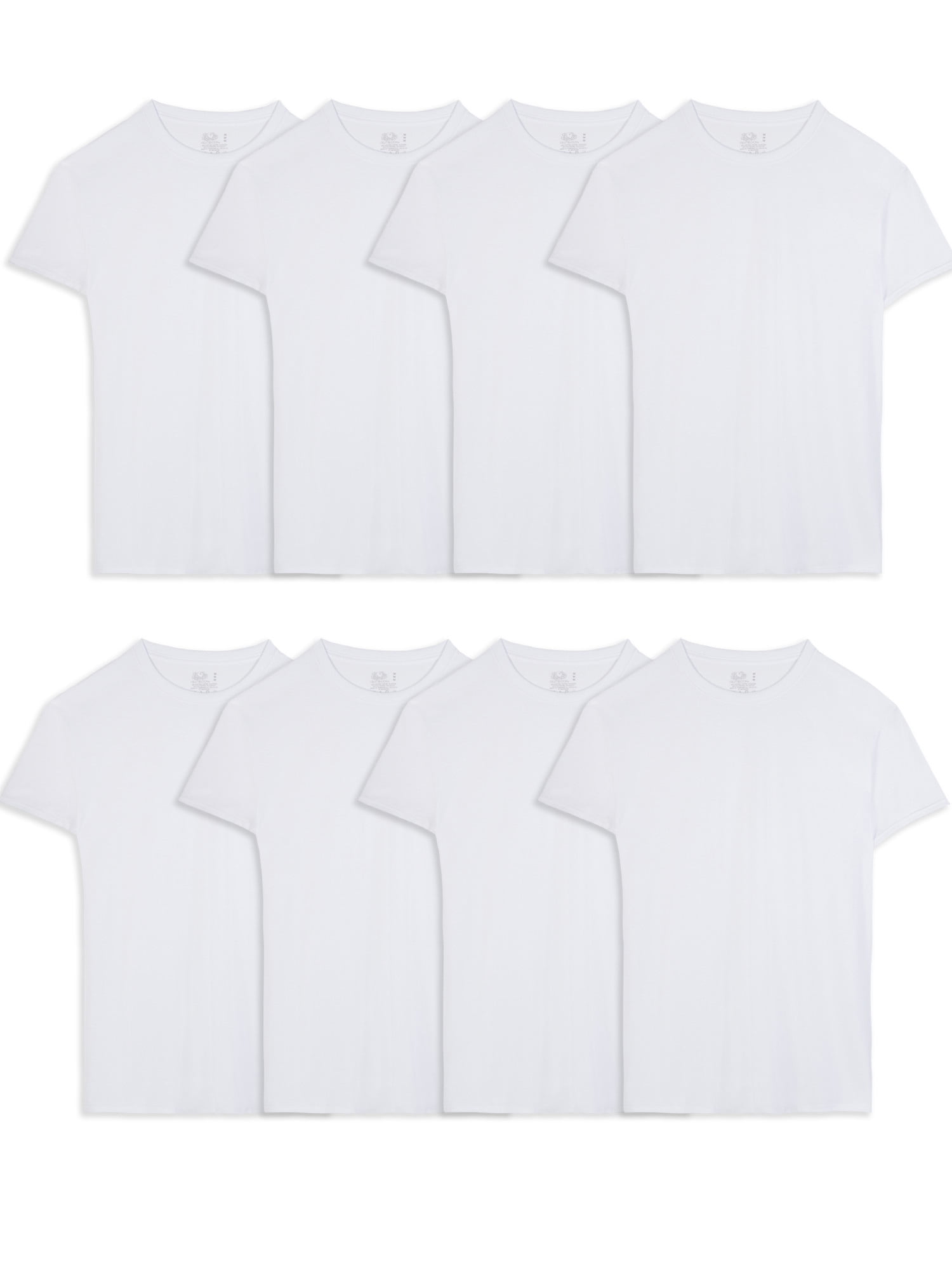 Fruit of the Loom Men's Active Cotton Blend White Crew Undershirts, 8 ...
