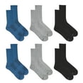 thumbnail image 1 of Fruit of the Loom Men's All Day Comfort Active Crew Socks Sizes 6-12, Blue (6-Pack), 1 of 8