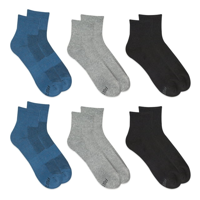 Fruit of the Loom Men's All Day Comfort Ankle Socks, Sizes 6-12, Blue ...