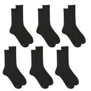 Men's All Day Comfort Crew Socks, Sizes 12-15, Black (6-Pack)
