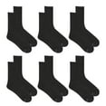 thumbnail image 1 of Fruit of the Loom Men's All Day Comfort Crew Socks, Sizes 12-15, Black (6-Pack), 1 of 7