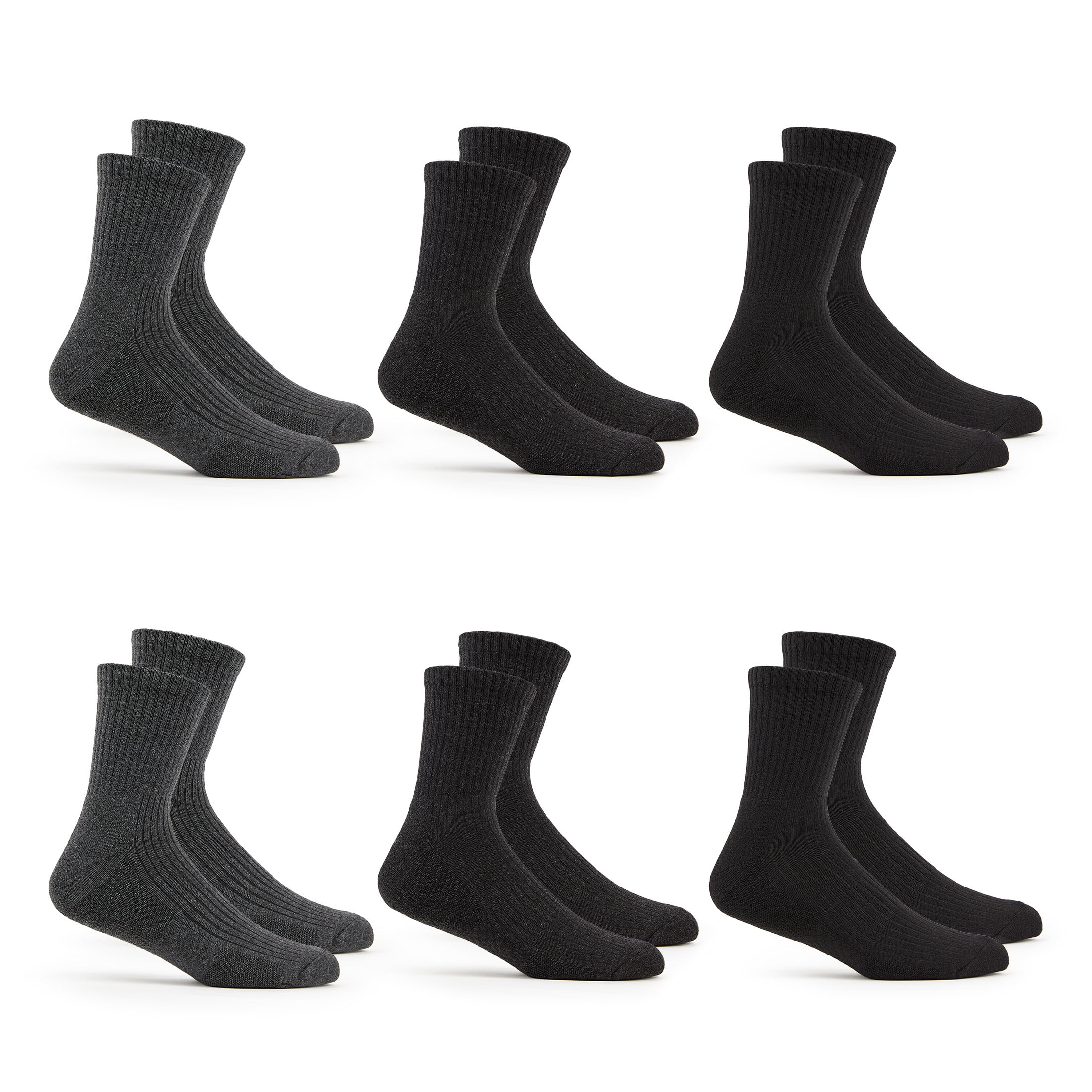 Fruit of the Loom Men's All Day Comfort Mid Ankle Socks, Sizes 6-12 ...
