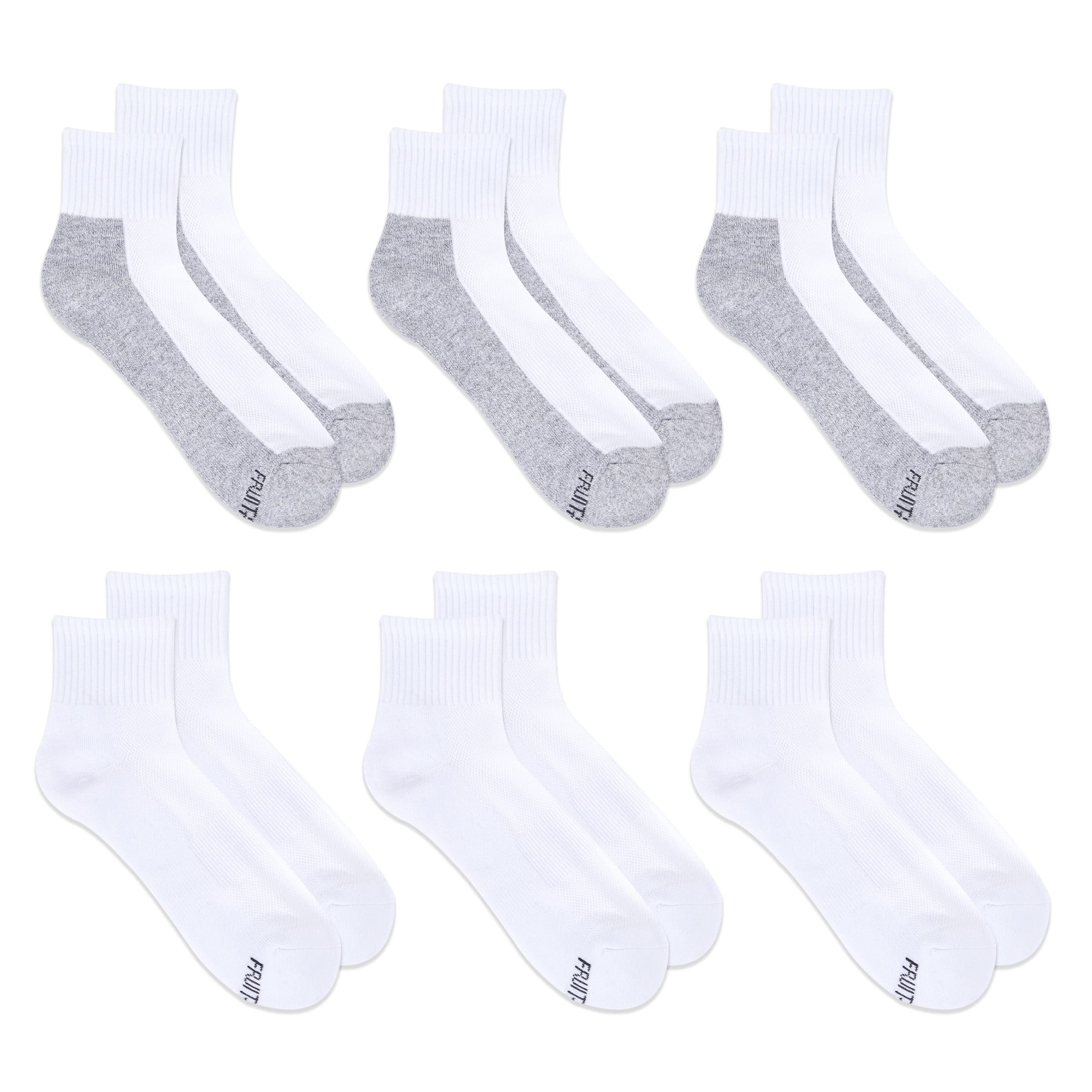 Fruit of the Loom Men's All Day Comfort Mid Ankle Socks, Sizes 6-12 ...
