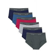 Fruit of the Loom Men's Assorted Fashion Brief (Pack of 6) (Large (36-38), Solids)