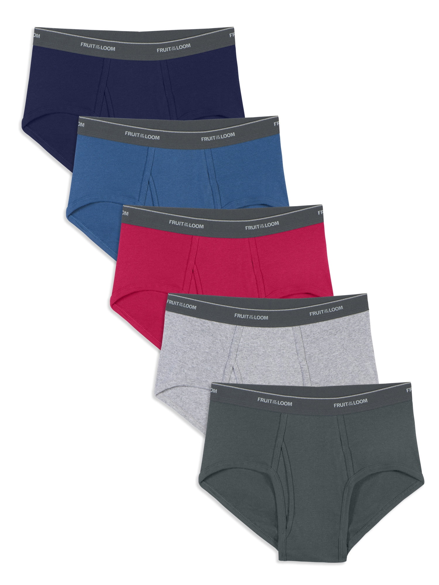 Fruit of the Loom Men's Assorted Fashion Briefs, Extended Sizes, 5 Pack 