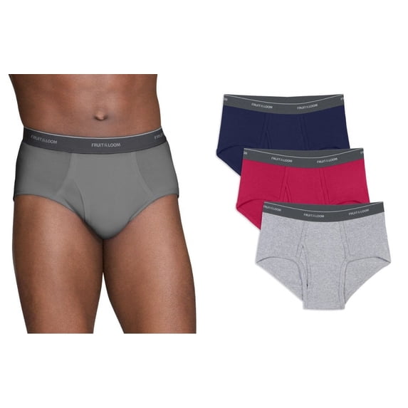 Fruit of the Loom Men's Assorted Fashion Mid-rise Briefs, 3 Pack