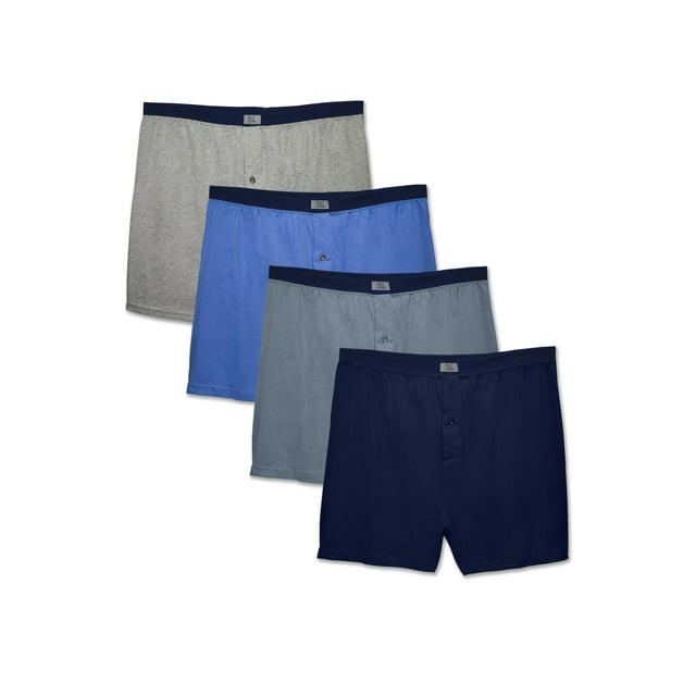 Fruit of the Loom Men's Assorted Knit Boxers, 4 Pack, Extended Sizes ...