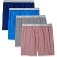 thumbnail image 1 of Fruit of the Loom Men's Assorted Knit Boxers Extended Sizes, 4 Pack, 1 of 4