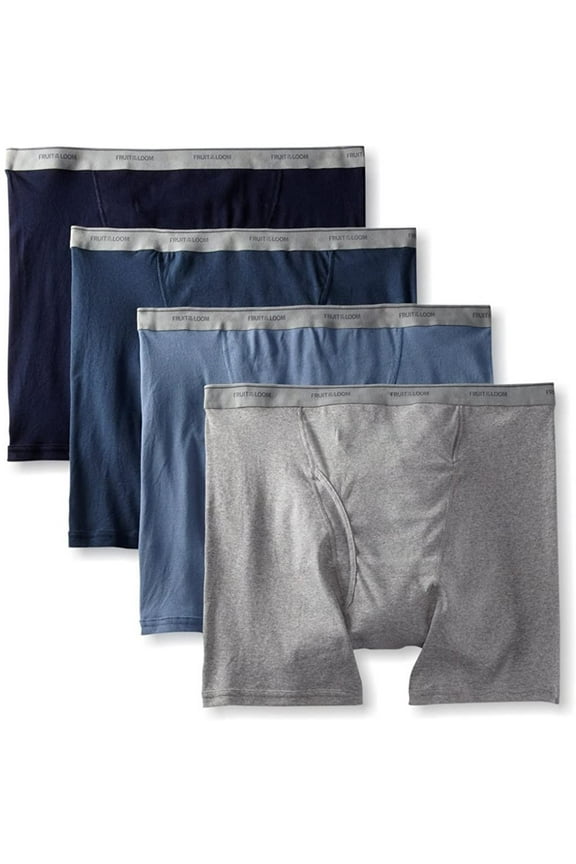 Men's Assorted Traditional Fly Boxer Briefs Pack of 6, 3XL