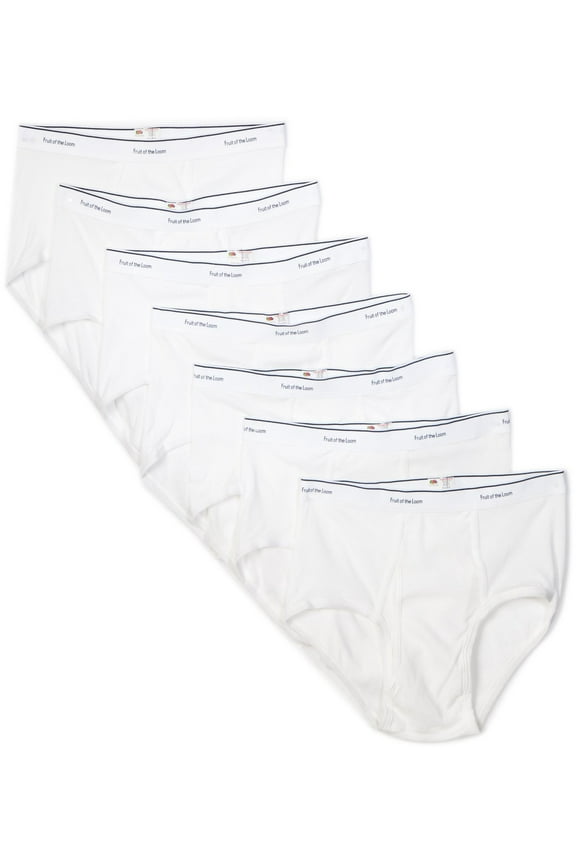 Men's Basic Brief, 7-Pack, White, Large