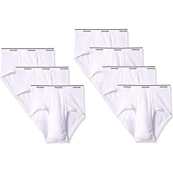 Fruit of the Loom Men's Basic White 100% Cotton Briefs Underwear 7-Pack 2XL