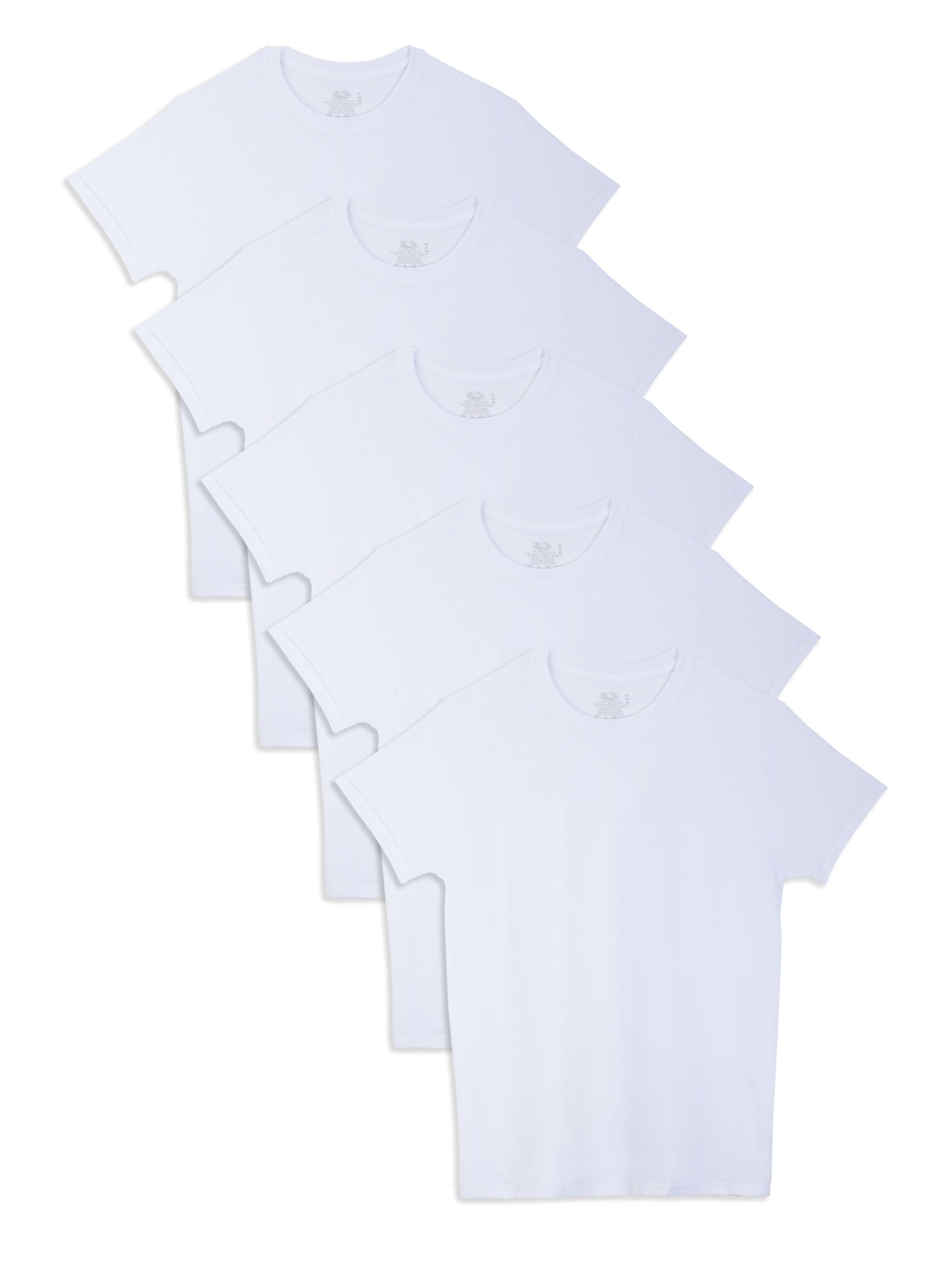 Fruit of the Loom Men's Beyondsoft White Crew T-Shirts, 5 Pack