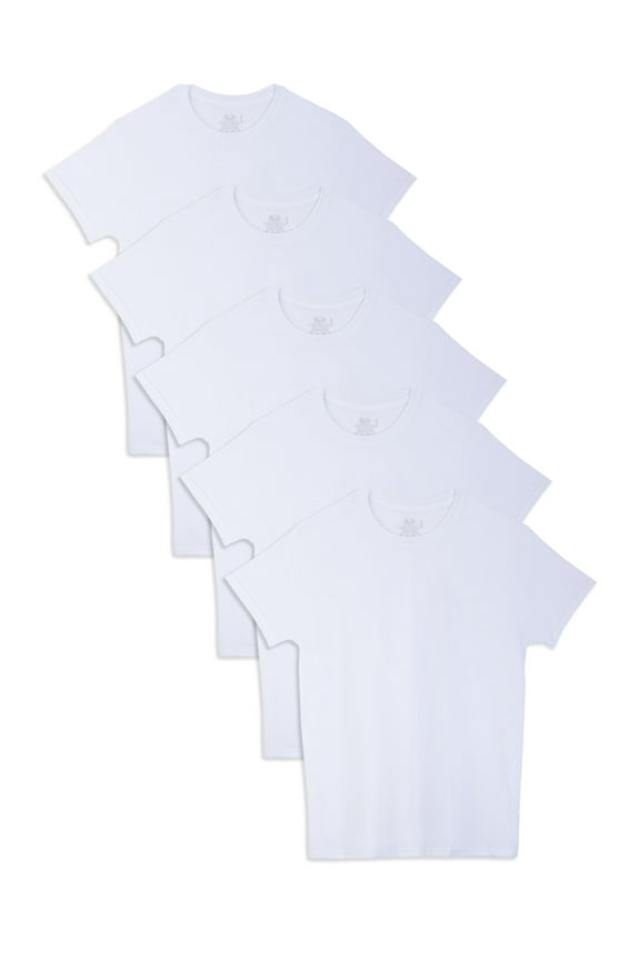Men's Beyondsoft White Crew T-Shirts, 5 Pack