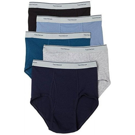 Fruit of the Loom Men's Big Stripe Solid Briefs (Pack of Five), XX-Large