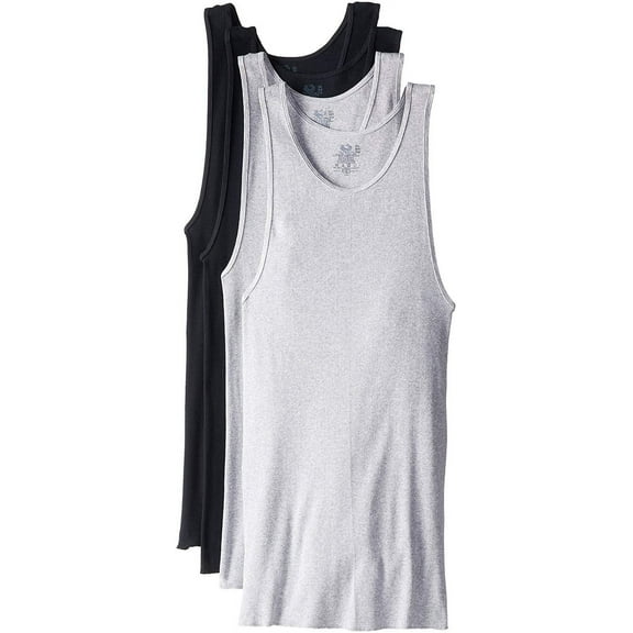 Fruit of the Loom Men's Black & Grey A-Shirts, Large 5 Pack