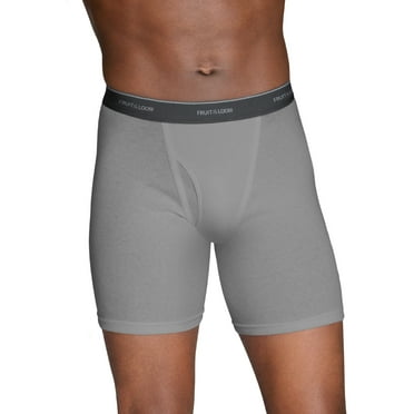 Fruit of the Loom Men's Black and Gray Boxer Briefs, 3 Pack