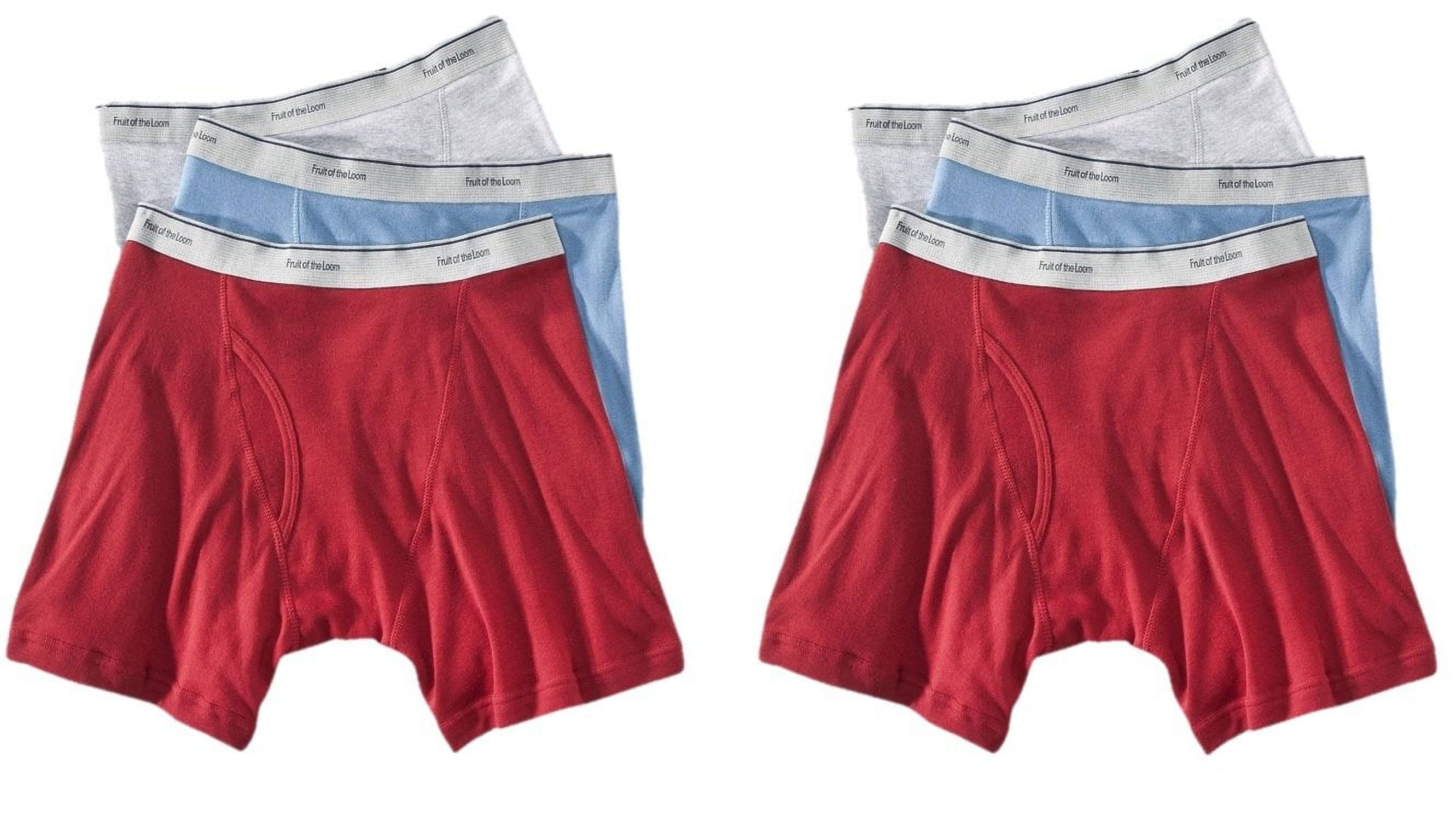 Fruit of the Loom Men's Boxer Briefs 100 Cotton Underwear 6 Pack