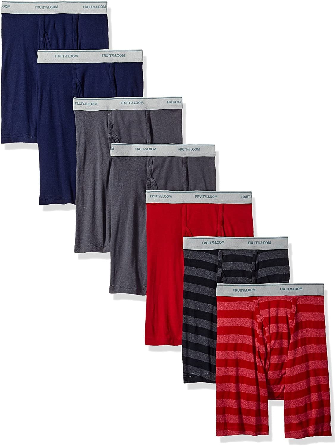 Fruit of the Loom Men's Boxer Briefs Assorted Colors 7Pack Signature