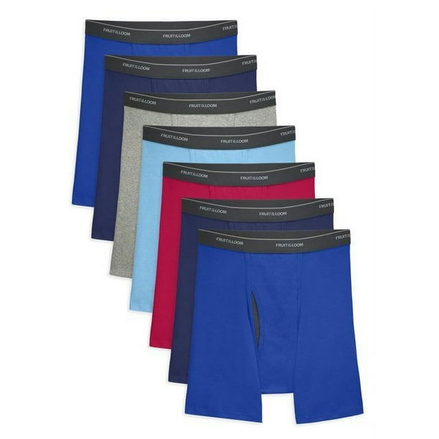 Fruit of the Loom Men's Boxer Briefs Assorted Colors 7Pack Signature