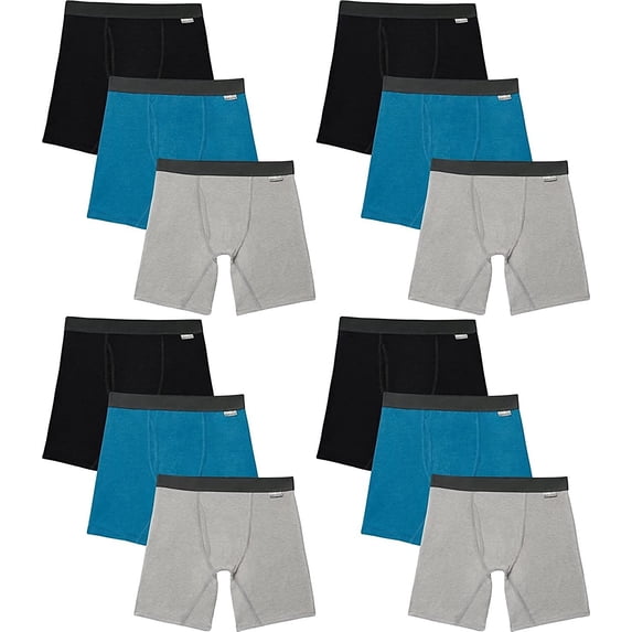 Fruit of the Loom Men's Boxer Briefs Crafted Comfort Stretch 12-Pack Assorted XL