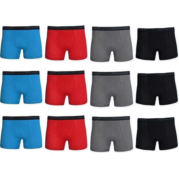 Fruit of the Loom Men's Boxer Briefs - Short Leg Comfort Stretch Cotton Spandex Tagless Soft Waistband Assorted Colors Large