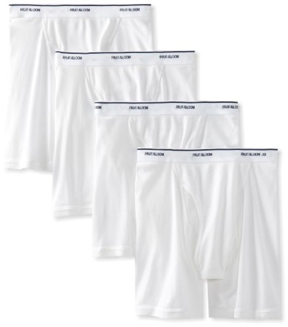 Fruit of the Loom Men's Boxer Briefs , White, Large(Pack of 4)