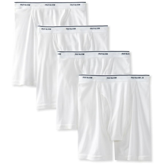 Fruit of the Loom Men's Boxer Briefs , White, X-Large(Pack of 4)