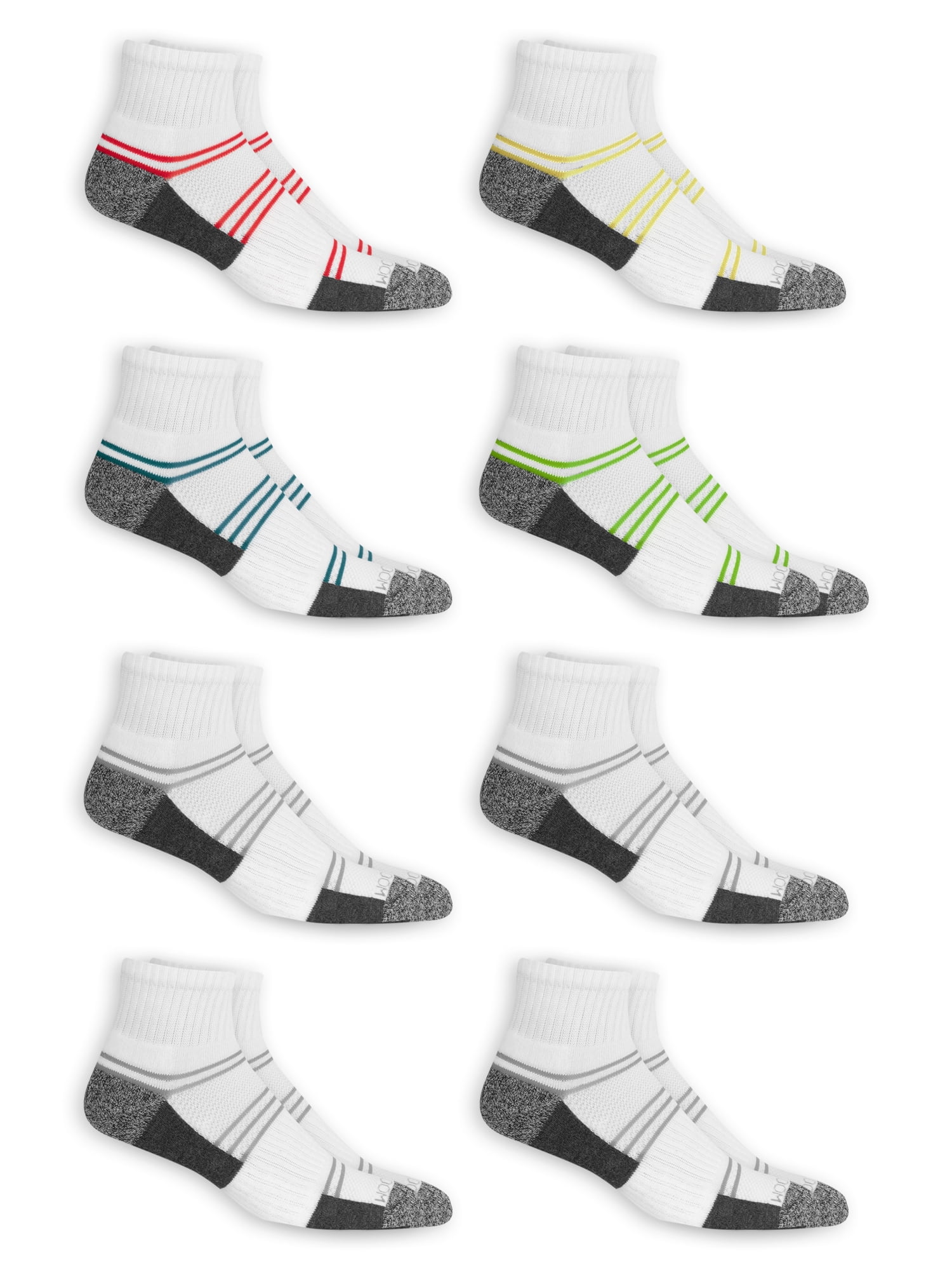 Fruit of the Loom Men's Breathable Micro-Mesh Ankle Socks 8 Pack with ...