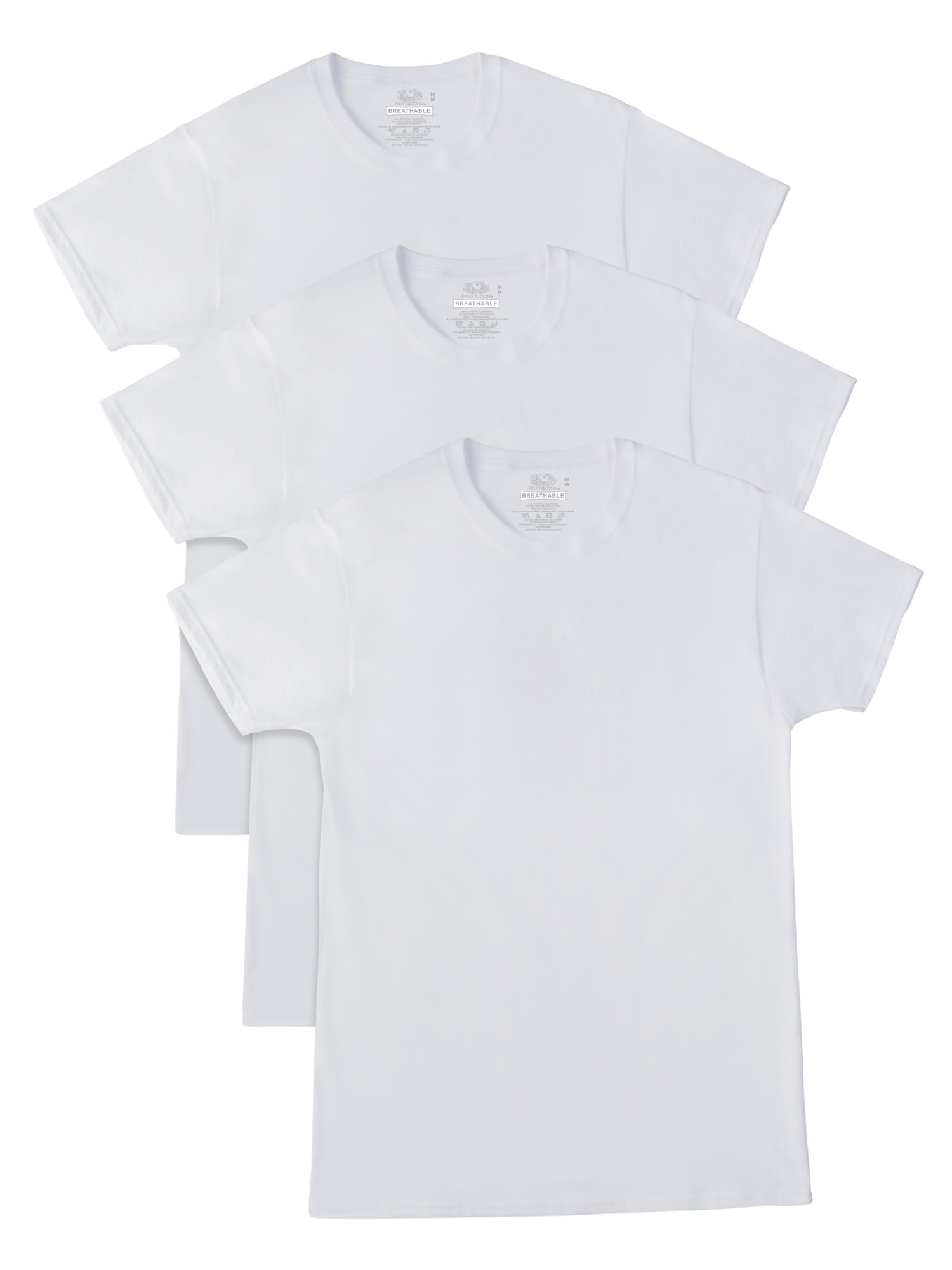 Fruit of the Loom Men s Breathable Cooling Cotton Crew Undershirts 3 Pack Walmart
