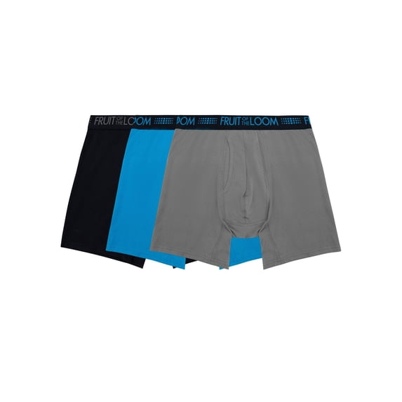 Fruit of the Loom Men's Breathable Coolzone Support Pouch Micro-Mesh Boxer Briefs, 3-Pack