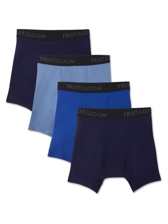 Men's Breathable Cotton Micro-Mesh Assorted Boxer Briefs, 3+1 Bonus Pack