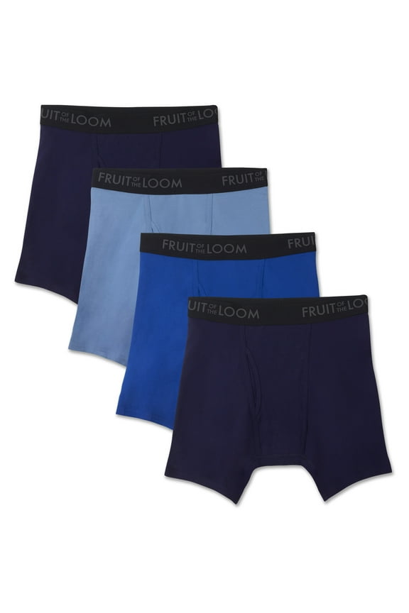 Men's Breathable Cotton Micro-Mesh Assorted Boxer Briefs, 3+1 Bonus Pack
