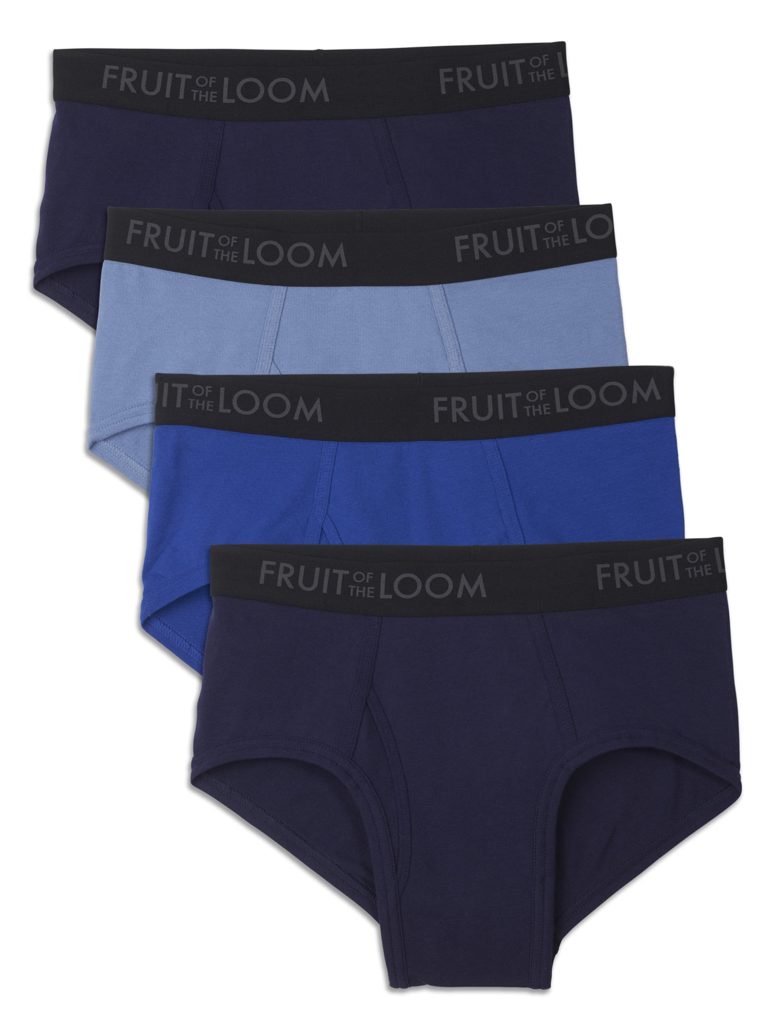 Fruit of the Loom Men's Breathable Cotton Micro-Mesh Black and Gray Briefs,  4 Pack 
