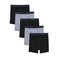thumbnail image 1 of Fruit of the Loom Men's Breathable Cotton Micro-Mesh Black and Gray Boxer Briefs, 5 Pack, 1 of 5