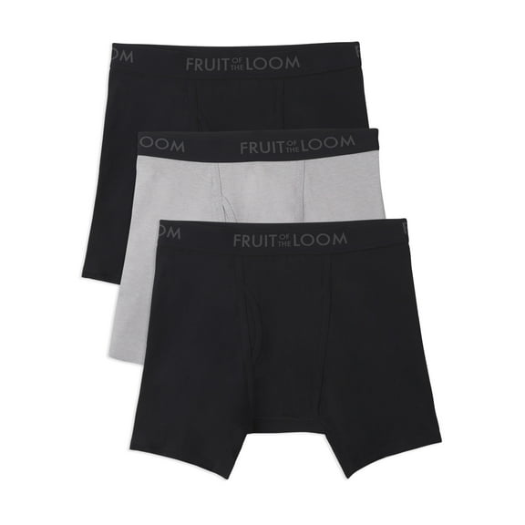 Fruit of the Loom Men's Breathable Cotton Micro-Mesh Boxer Briefs, 3-Pack
