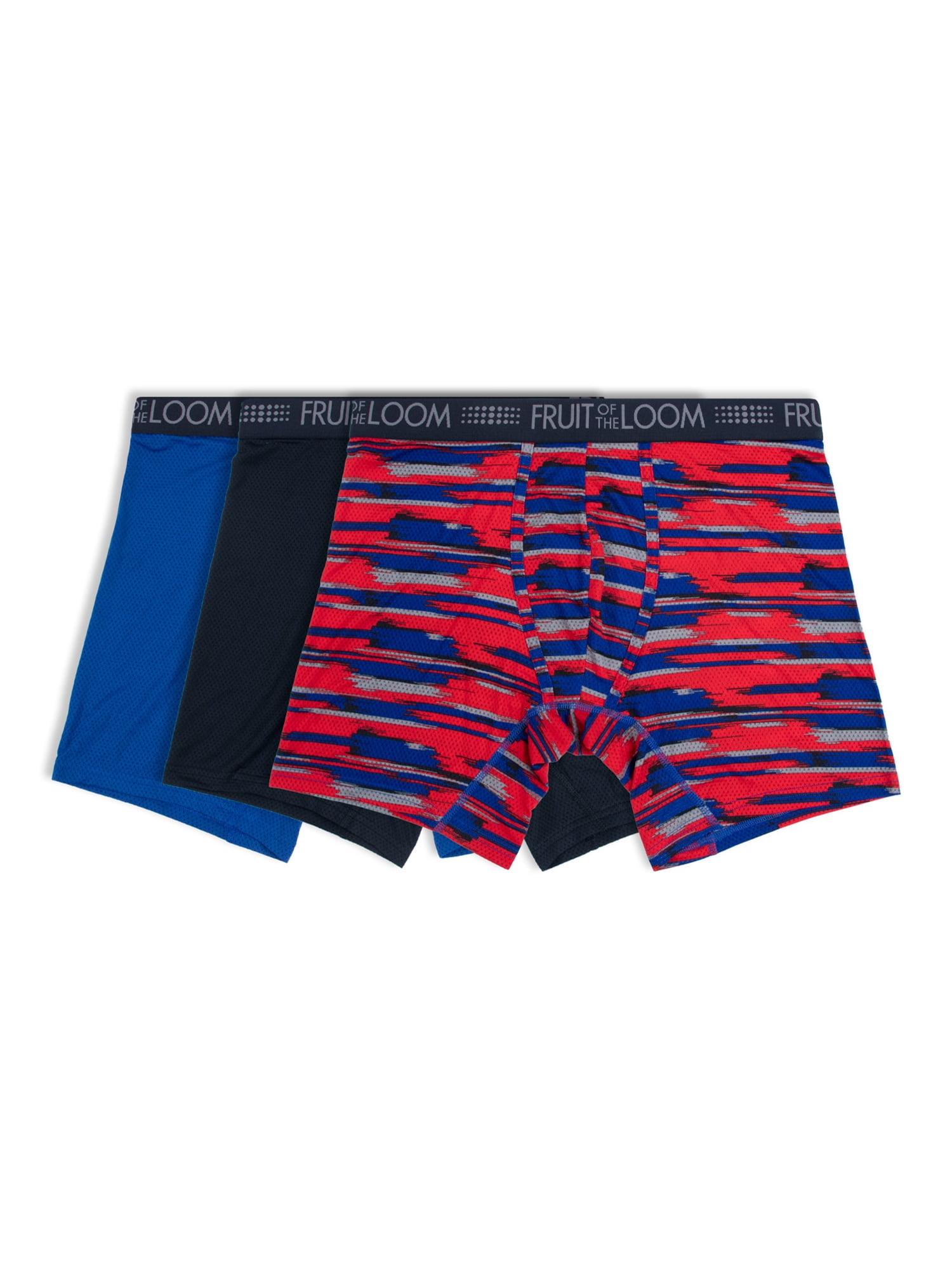 Fruit of the Loom Men's Breathable Cotton MicroMesh Boxer Briefs, 3