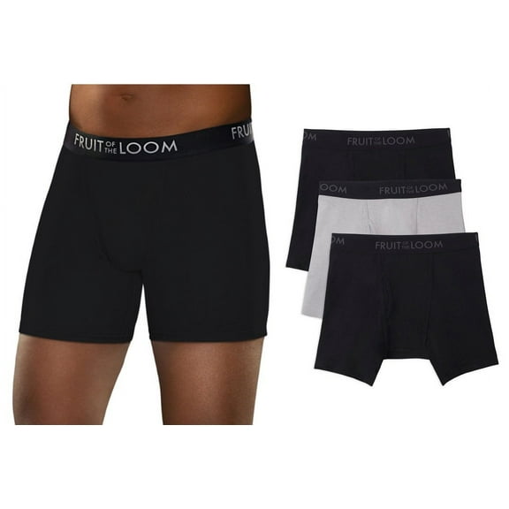 Fruit of the Loom Men's Breathable Cotton Micro-Mesh Boxer Briefs, 3-Pack