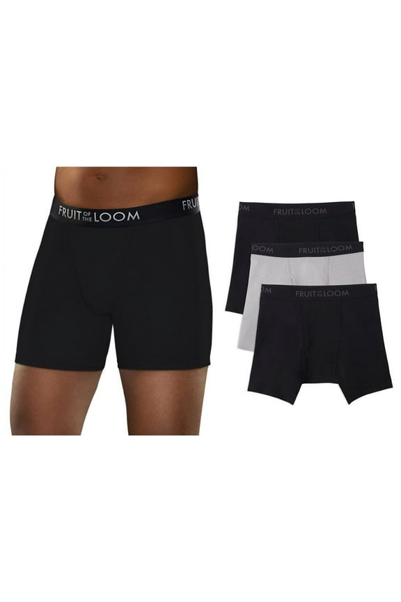Men's Breathable Cotton Micro-Mesh Boxer Briefs, 3-Pack